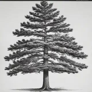 black and white pine tree clipart