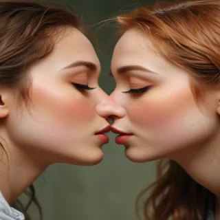 girls kissing