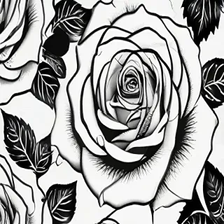 roses clipart black and white