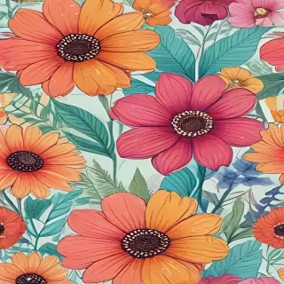 color drawing flowers