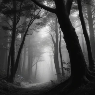 forest clipart black and white