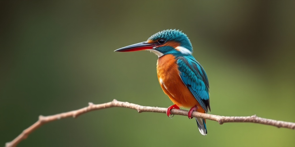A close-up shot of a kingfisher perched on a branch, captured with a DSLR camera at f/4 aperture, 1/250 sec shutter speed, ISO 200, using a 200mm lens with natural soft lighting to enhance color vibrancy and sharpness.