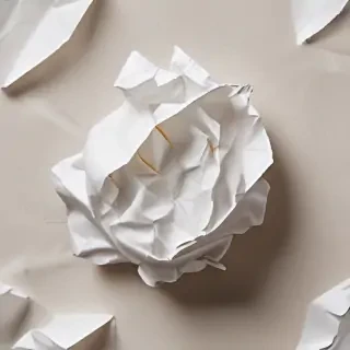 crumpled up paper