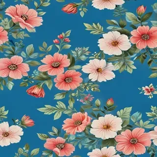 blue background with flowers