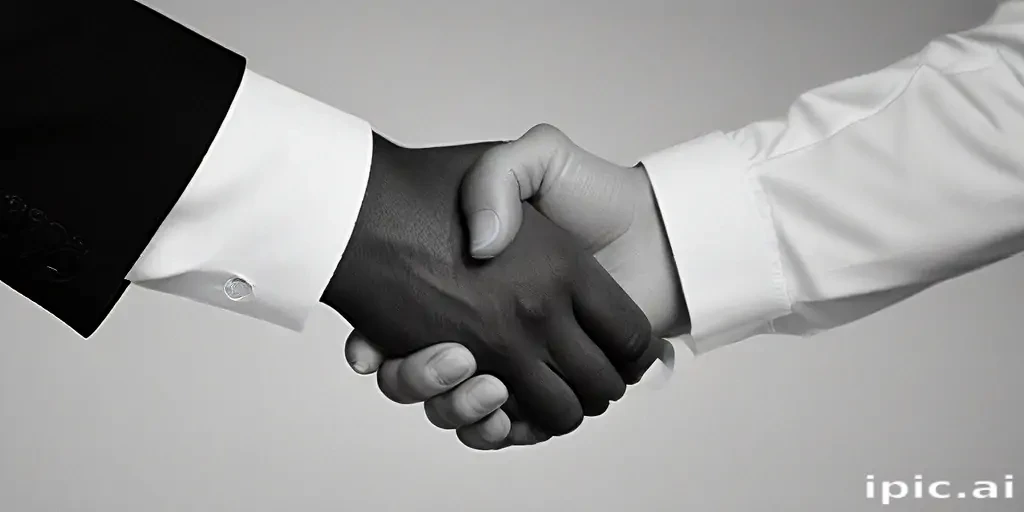 handshake black and white