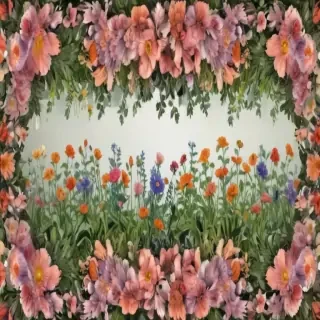 flower border transparent