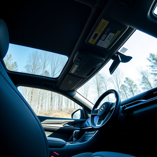 interior of a modern SUV showcasing the dashboard and steering wheel, natural lighting, shallow depth of field, 35mm lens, f/2.8 aperture, ISO 100, HDR photography, wide-angle view