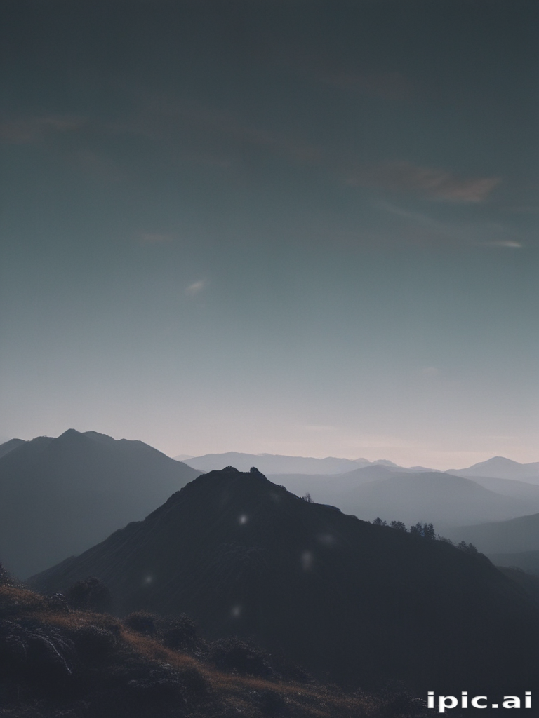 Majestic Mountain Landscape Under a Serene Evening Sky at Dusk