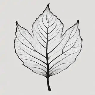 clipart of leaf black and white
