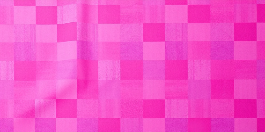Create a vibrant pink and purple checkered pattern with a focus on high contrast, using a DSLR camera with a 50mm lens at f/2.8, ISO 100, and a shutter speed of 1/125s, in a top-down view to enhance details and textures.