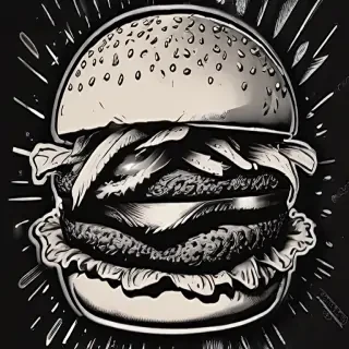 burger clipart black and white