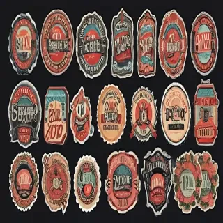 vintage stickers png