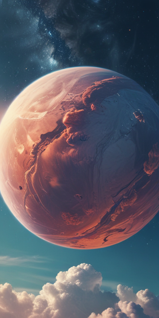 Majestic View of a Colorful Planet Surrounded by Cosmic Wonders