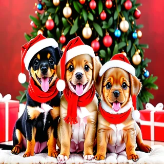 cute christmas dogs