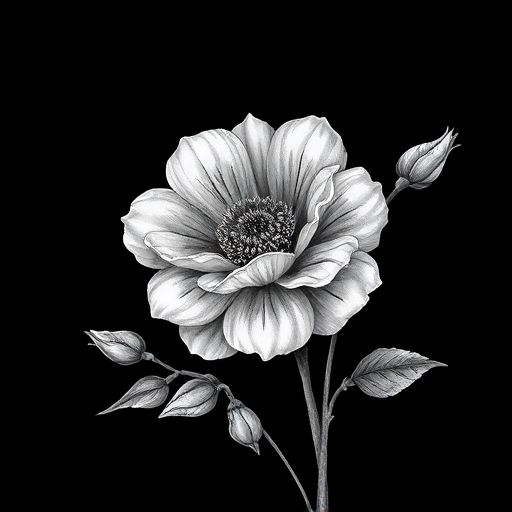 flower drawing aesthetic