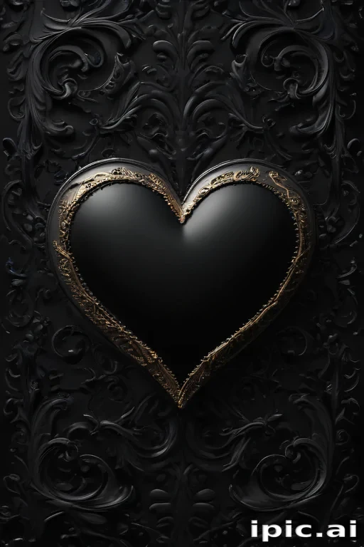 black wallpaper heart