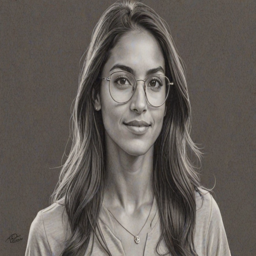 Delightful Allison Stokke, pencil sketch, portrait of Resplendent woman 1974s in glasses, hair style beatnik, outline, clear lines, fine lines, 8k