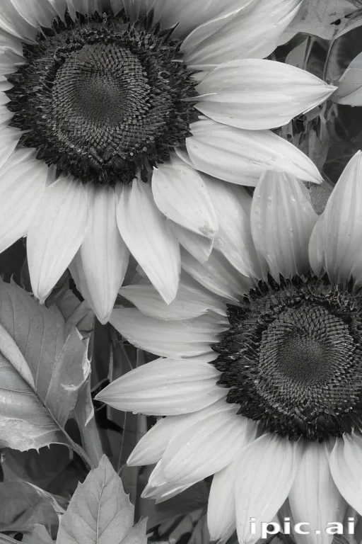 clip art sunflower black and white