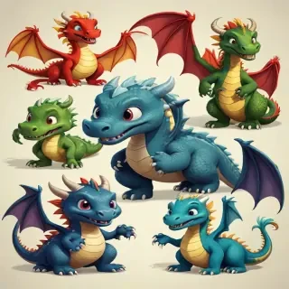 cartoon dragons