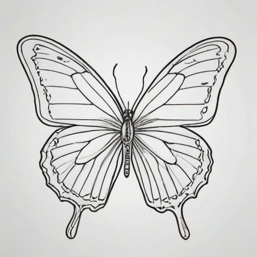 outline drawing of a butterfly