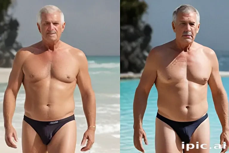 shirtless old men