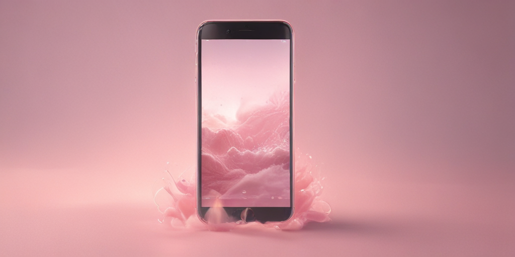 Modern Smartphone Surrounded by a Soft Pink Splash of Color