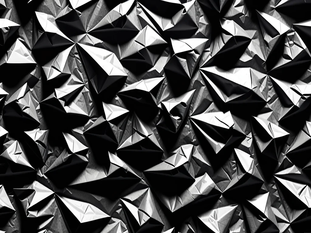 black crumpled paper