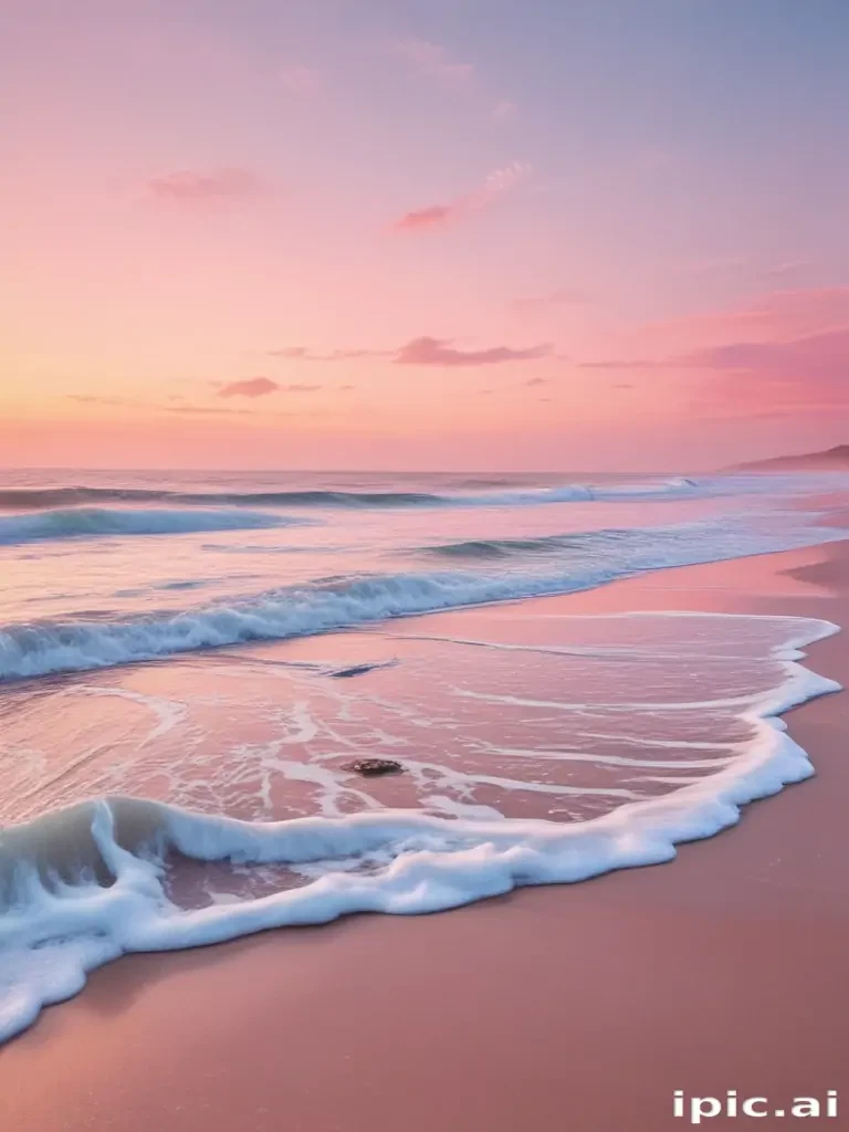 pastel pink beach wallpaper