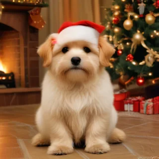 christmas dog wallpaper