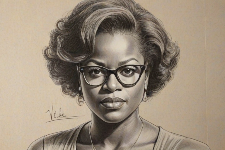 Appealing Viola Davis, pencil sketch, portrait of Sublime woman 1940s in glasses, hair style beatnik, outline, clear lines, fine lines, 8k