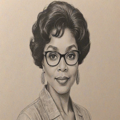 Elegant Phylicia Rashad, pencil sketch, portrait of Charming woman 1966s in glasses, hair style beatnik, outline, clear lines, fine lines, 8k
