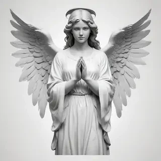 angel clip art black and white