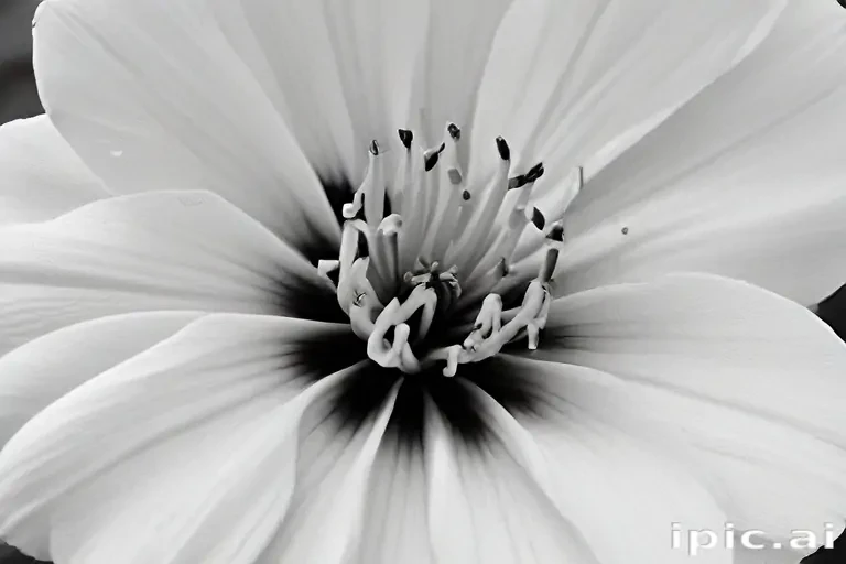black and white flower