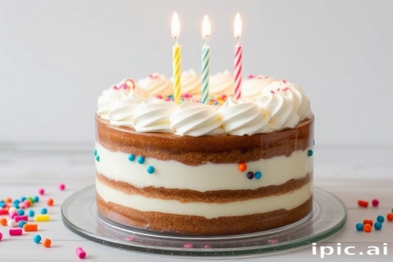 transparent birthday cake