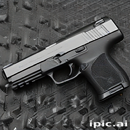 Close-Up of a Modern Handgun on a Textured Background