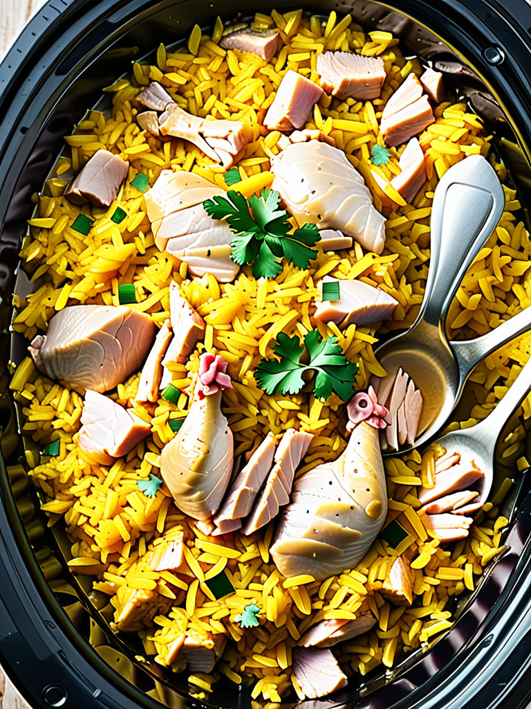 chicken & yellow rice in crock pot