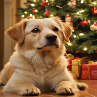 wallpaper christmas dog