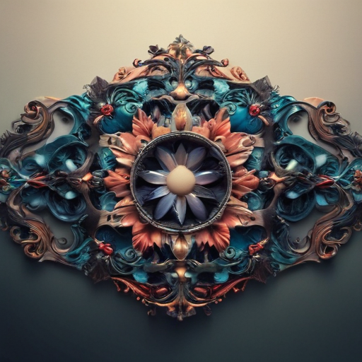 Intricate Floral Design with Vibrant Colors and Elegant Decorative Elements