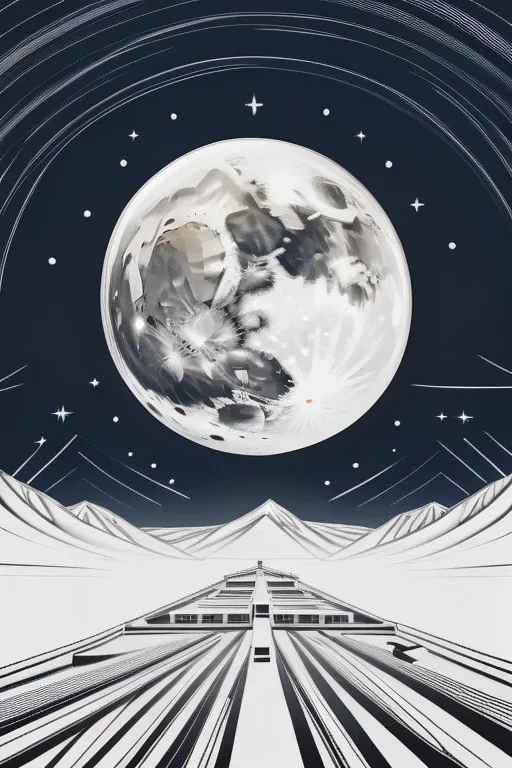 moon line art