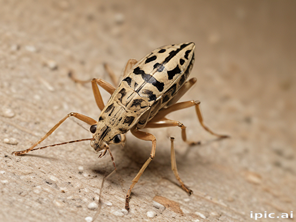 Triangle Face Insect Close-Up View of a Unique Insect with Intricate Patterns and Details