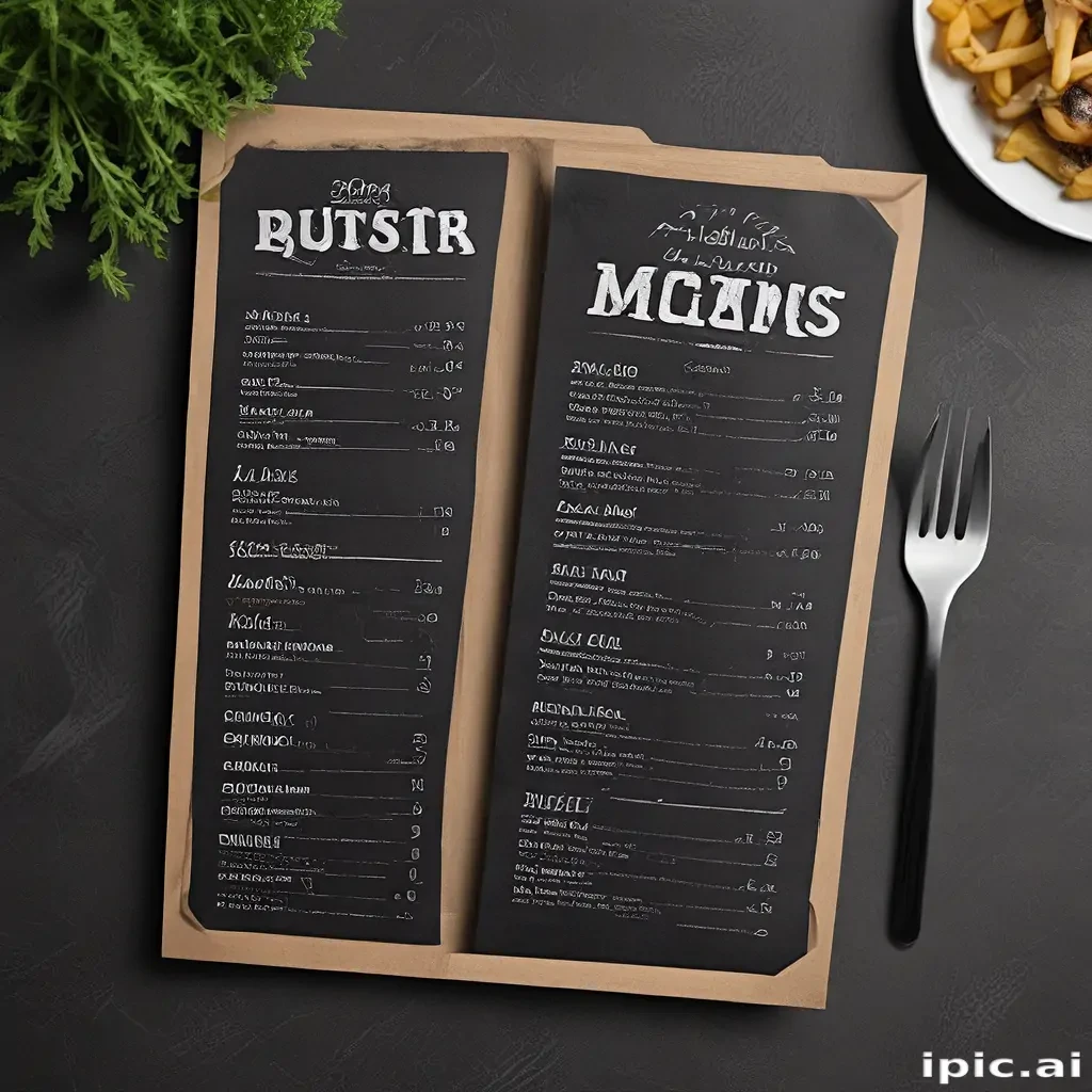 restaurant menu mockup