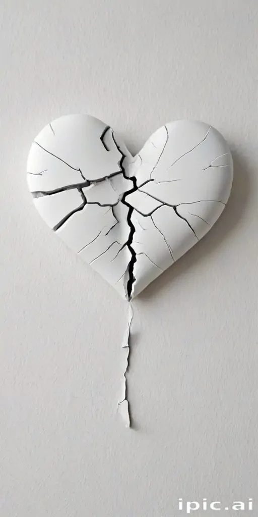 white broken heart