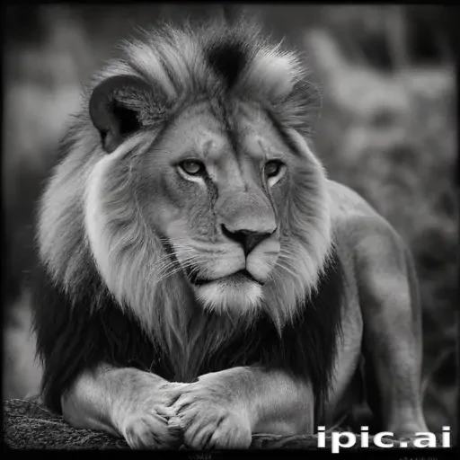lion black and white