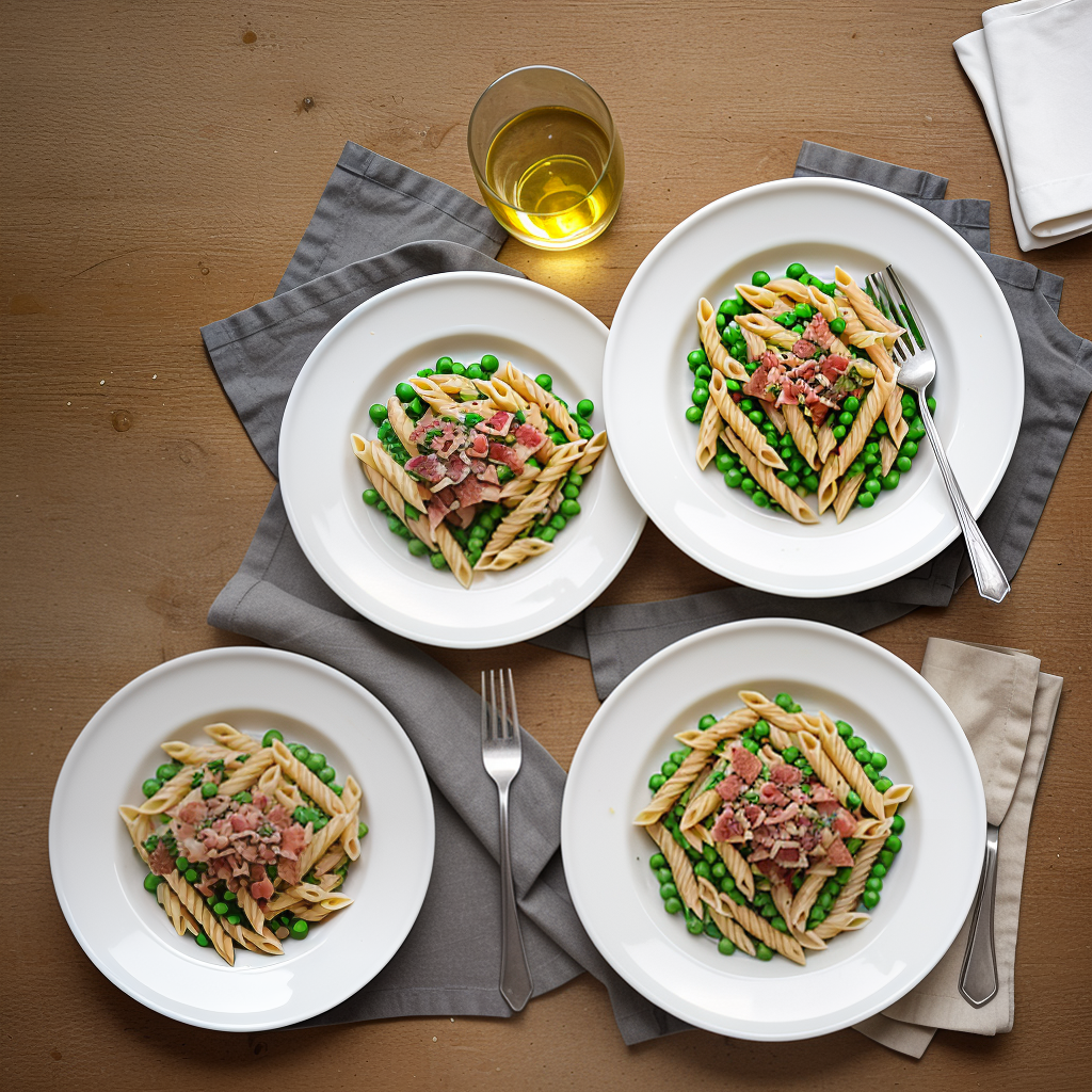 pasta and peas with pancetta