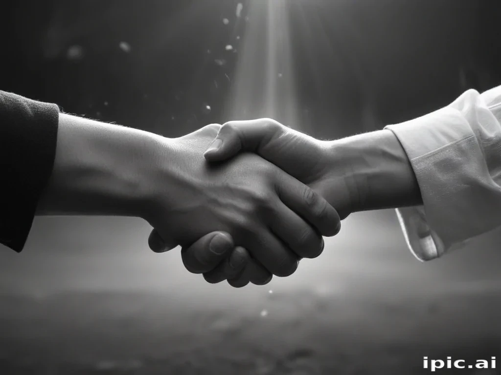 handshake black and white