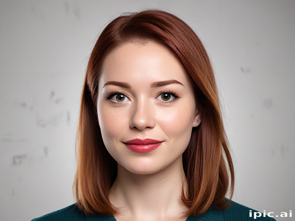 Portrait of a Young Woman with Beautiful Hair and Natural Makeup