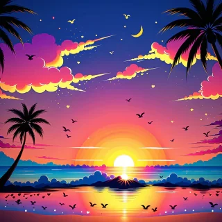 cute sunset wallpaper