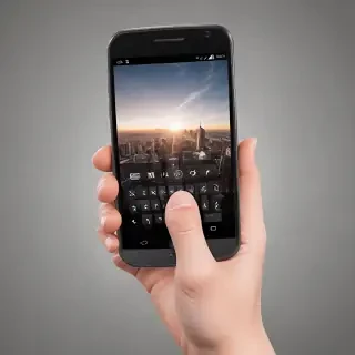 hand holding phone png