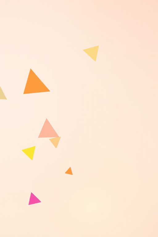 Create an abstract background with colorful triangular shapes in orange, pink, yellow, and blue on a soft gradient background; using a DSLR camera, ISO 100, f/4 aperture, 24mm lens, and a shallow depth of field to enhance clarity and colors.