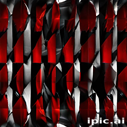 Abstract Pattern of Red and Black Shapes Creating Dynamic Visual Texture